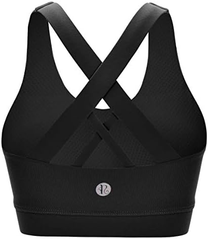 Sports Bra for Women, Criss-Cross Back Padded Strappy Sports Bras Medium Support Yoga Bra with Removable Cups