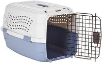 Basics 2-Door Top-Load Hard-Sided Pet Travel Carrier, 23-Inch, Gray & Blue