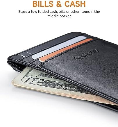 Men's Slim Wallet, Thin Front Pocket Leather Credit Card Holder