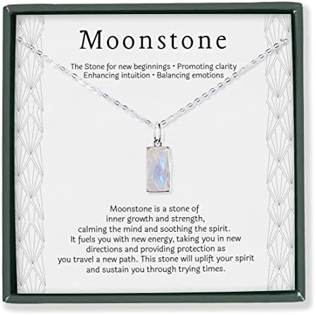 LOVE SHINE New Beginnings Rainbow Moonstone Sterling Silver Necklace for Women