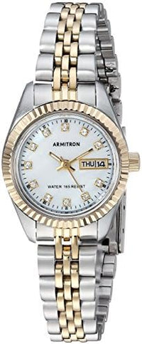 Armitron Women's Day/Date Crystal Accented Dial Metal Bracelet Watch, 75/2475