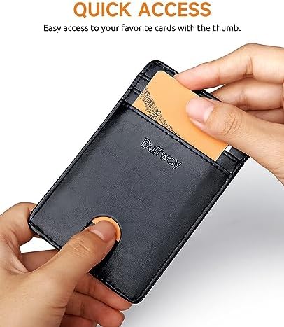 Men's Slim Wallet, Thin Front Pocket Leather Credit Card Holder