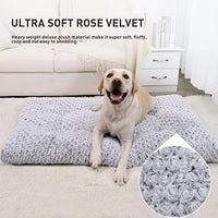 Washable Dog Bed Deluxe Plush Dog Crate Beds Fulffy Comfy Kennel Pad Anti-Slip