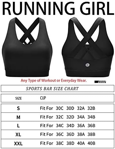 Sports Bra for Women, Criss-Cross Back Padded Strappy Sports Bras Medium Support Yoga Bra with Removable Cups