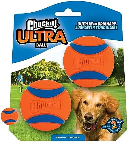 Ultra Ball Dog Toy, Medium (2.5 Inch Diameter) Pack of 2