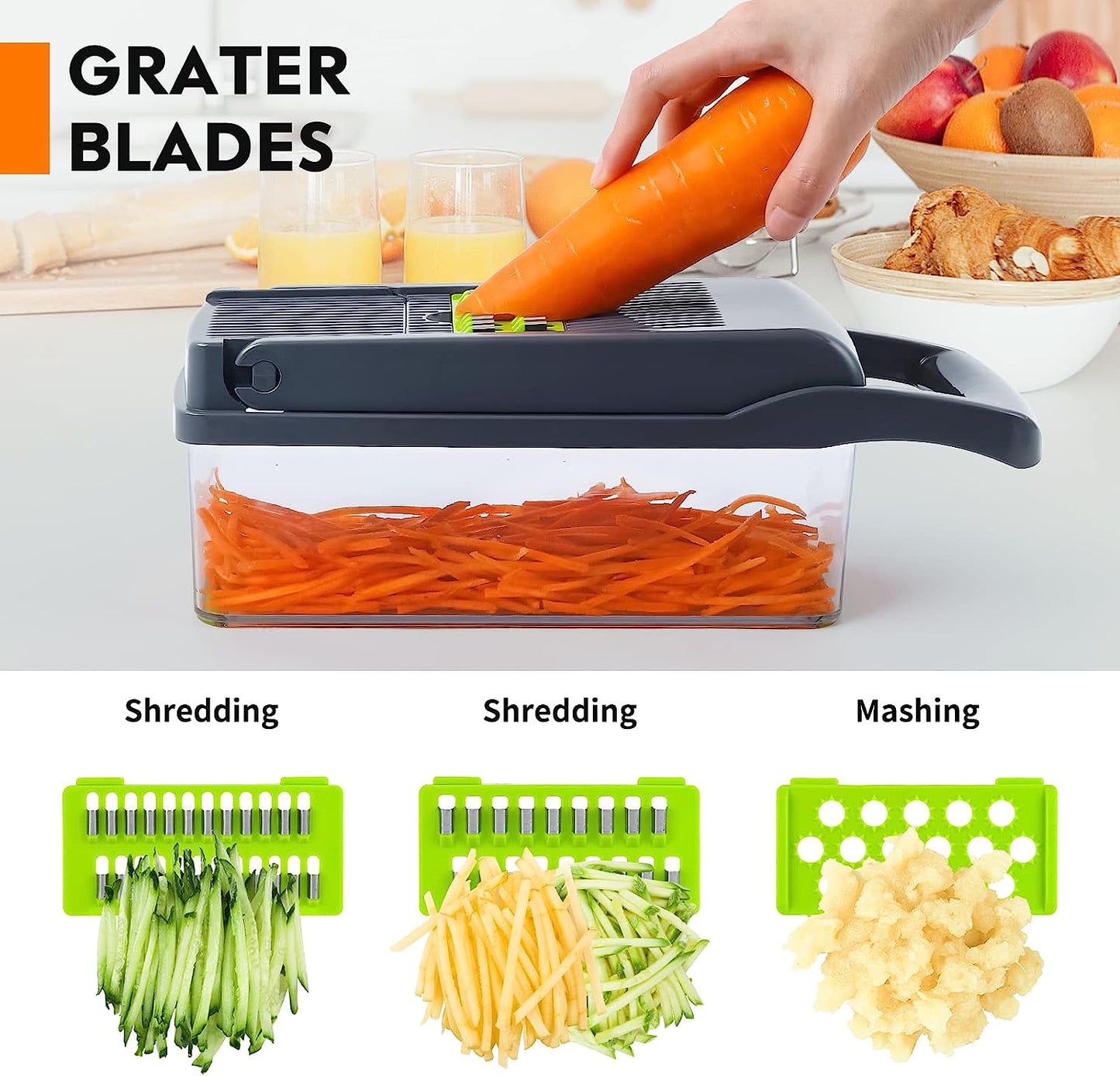 Vegetable Chopper, Pro Onion Chopper, Multifunctional 13 in 1 Food Chopper, Kitchen Vegetable Slicer Dicer Cutter