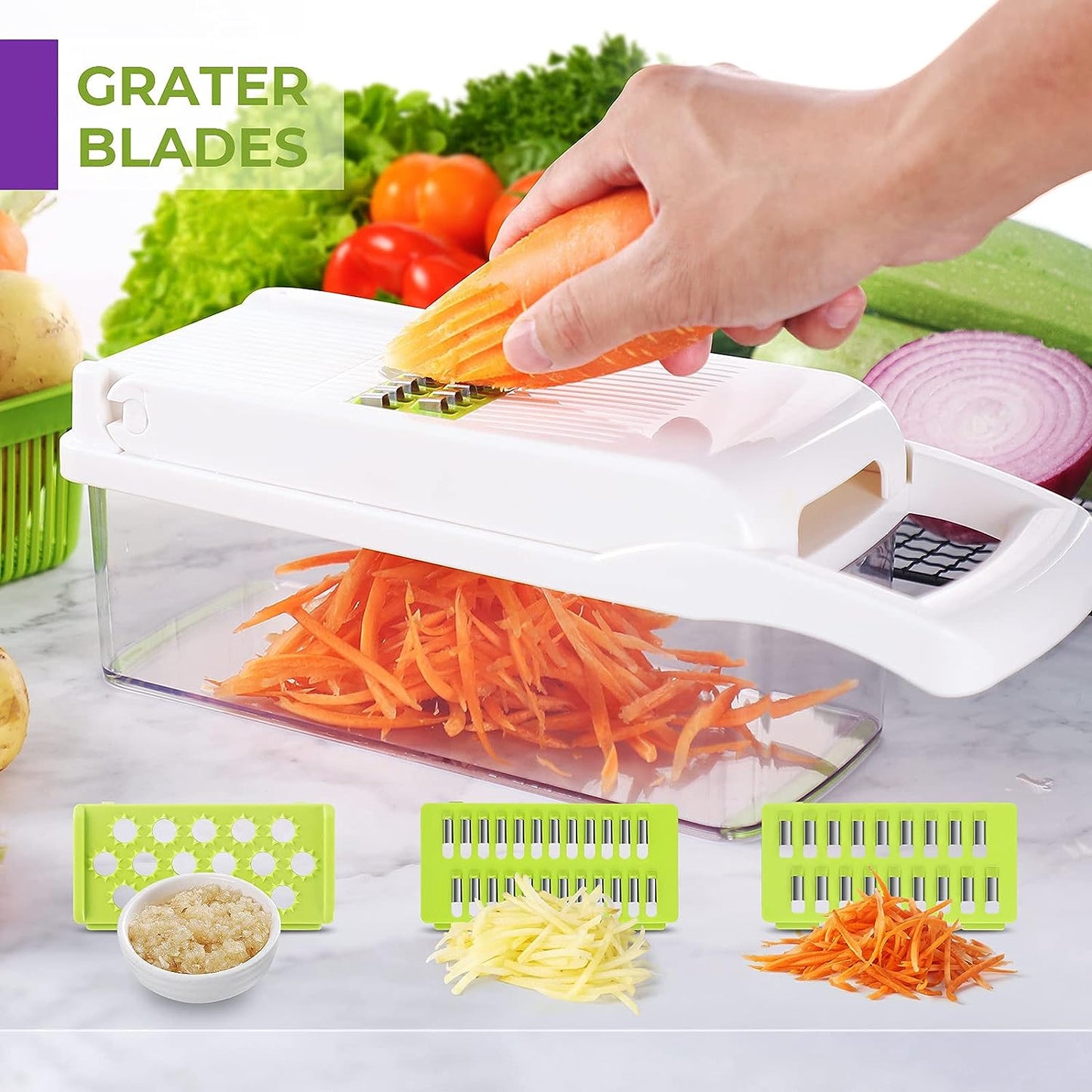 Vegetable Chopper, Pro Onion Chopper, Multifunctional 13 in 1 Food Chopper, Kitchen Vegetable Slicer Dicer Cutter