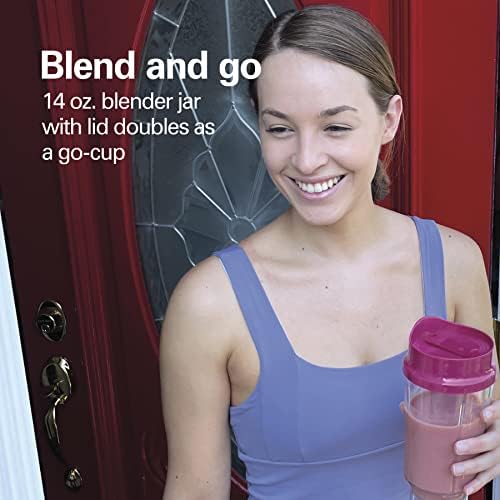 Beach Portable Blender for Shakes and Smoothies with 14 Oz BPA Free Travel Cup and Lid