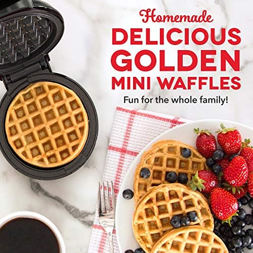 Mini Maker for Individual Waffles, Hash Browns, Keto Chaffles with Easy to Clean, Non-Stick Surfaces