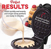 Mini Maker for Individual Waffles, Hash Browns, Keto Chaffles with Easy to Clean, Non-Stick Surfaces