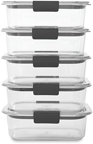 Brilliance BPA Free Food Storage Containers with Lids, Airtight, for Lunch, Meal Prep, and Leftovers