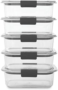 Brilliance BPA Free Food Storage Containers with Lids, Airtight, for Lunch, Meal Prep, and Leftovers