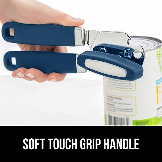 Heavy Duty Stainless Steel Smooth Edge Manual Hand Held Can Opener With Soft Touch Handle