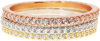 14K Gold Plated Solid 925 Sterling Silver CZ Simulated Diamond Stackable Ring Eternity Bands for Women