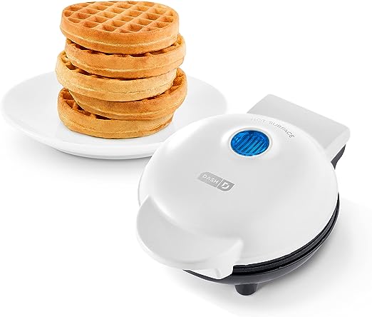 Mini Maker for Individual Waffles, Hash Browns, Keto Chaffles with Easy to Clean, Non-Stick Surfaces