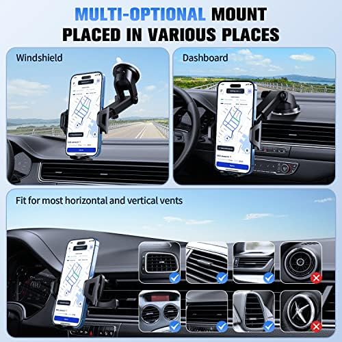 Car Phone Holder Mount 3 in 1(Black)