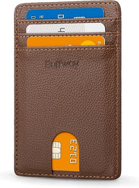 Men's Slim Wallet, Thin Front Pocket Leather Credit Card Holder