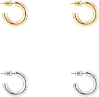 14K Gold Plated Lightweight Chunky Open Hoops | Gold Hoop Earrings for Women